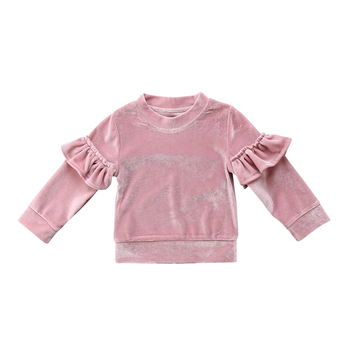 Детские Бархатные флисовые топы для маленьких девочек в наличии футболка свитер