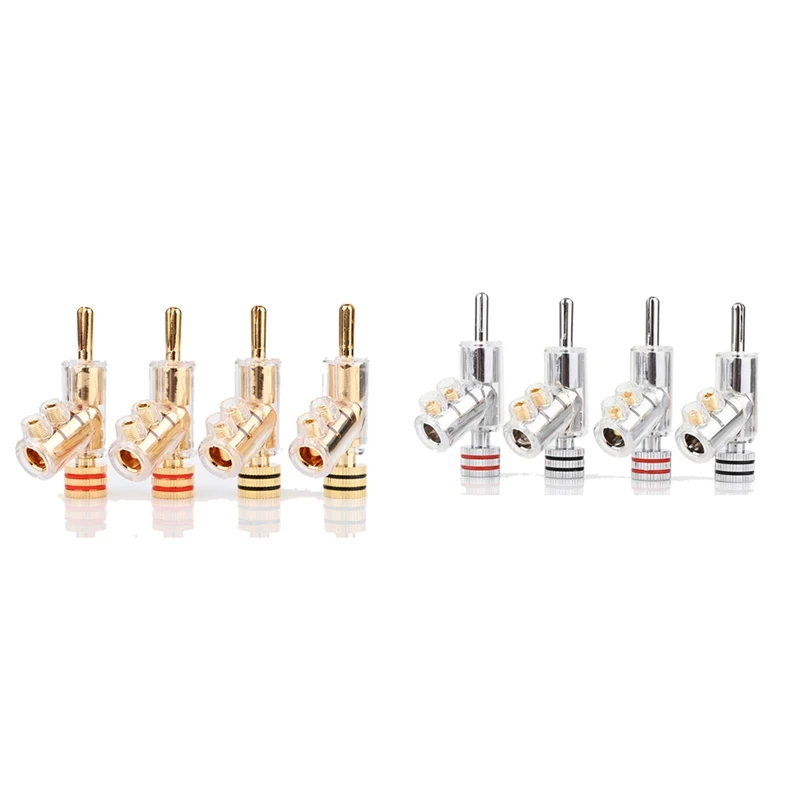 

HIFI Lockable Speaker Cable Banana Plug Connector Speaker Wire Connector 4Pcs