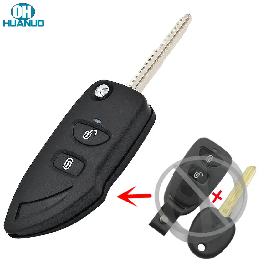 2 кнопки откидная оболочка ключа дистанционного управления чехол Fob для Hyundai Santa Fe