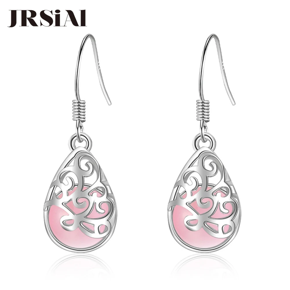 Женские длинные серьги с лунным камнем|Серьги-гвоздики| |