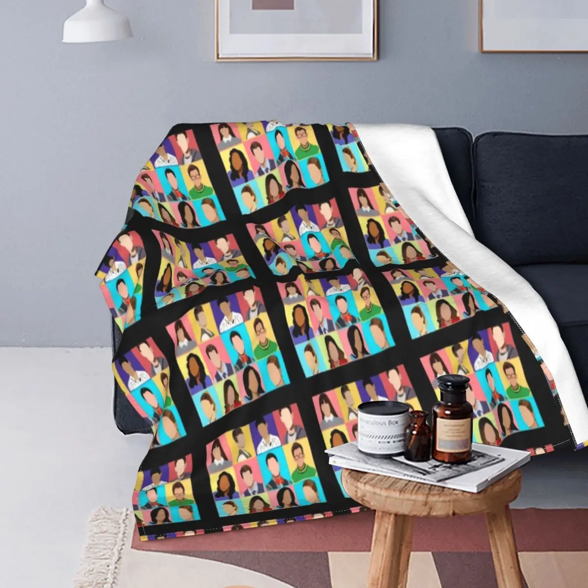 

Glee Characters Blankets Fleece Autumn/Winter Darren Criss Lea Michele Portable Soft Throw Blanket for Sofa Office Bedspread