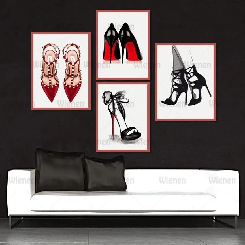 

Canvas Painting Modern Fashion Lady High Heels Minimalist Bedroom Decoration Wall Painting Canvas Printing Home Frameless Poster