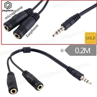 20cm trrs dc 3 5mm stereo 4 poles male to 23 5mm 2 poles female computer microphone audio cable