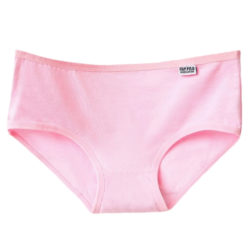 Женские хлопковые трусы 2XL размера яркие Однотонные с низкой талией плюс нижнее