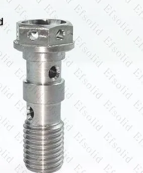 Two hole Ti color M10 мотоциклетные суппорты трубки Ti Болт титановые болты двигатель велосипед Ti цвет шестигранник полые головки фланца Ti крепеж 1 шт - Цвет: Two hole Ti color