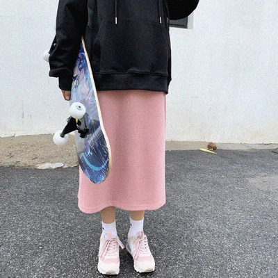

Skirts women's half-length skirts, long skirts, over the knee, mid-length, versatile casual loose A-line skirts, slim and slim