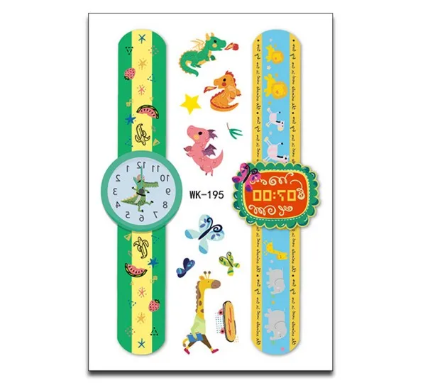 10 шт. татуировки поддельные часы временная татуировка для детей