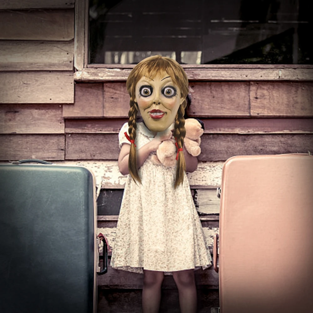 Хэллоуин маска для косплея Annabelle латексная косплей кукла Annabel страшный фильм