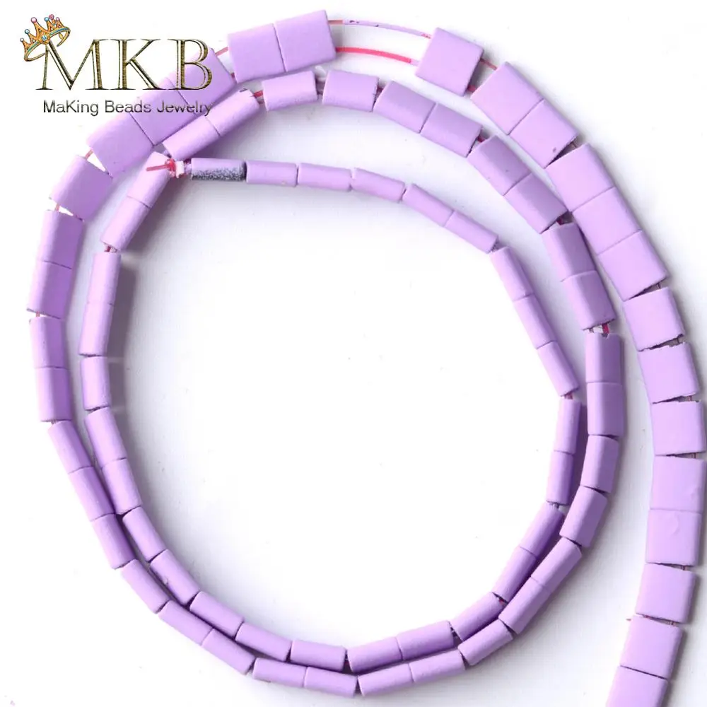 Natural Lavender Purple Hematite Stone Matte Rubber Square Beads For Jewelry Making 5*5mm Space Loose Diy Bracelet 15“ | Украшения и