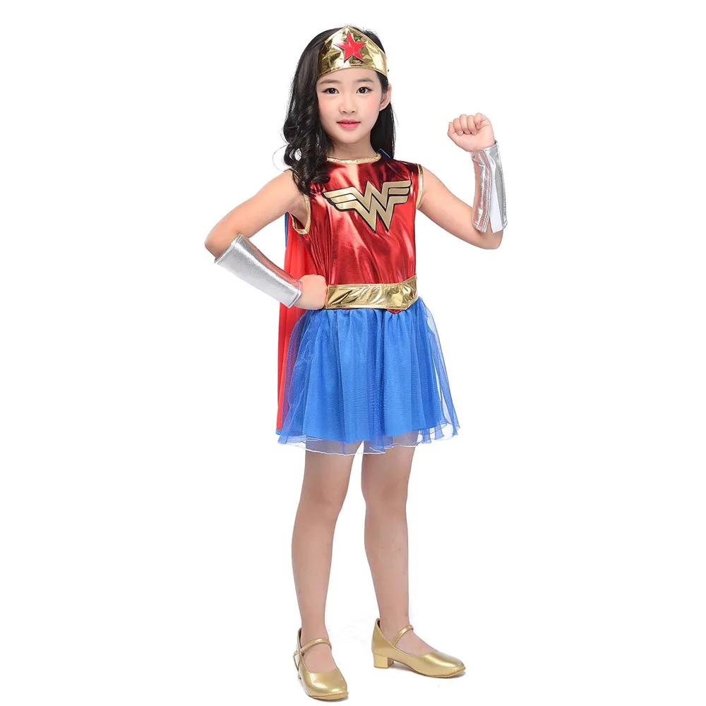 Костюм супергероев для девочек, костюм бэтгёрл, Wonder women, костюм Робина, платье Супергерл, костюм супергероя на Хэллоуин из фильма и телевизора для детей