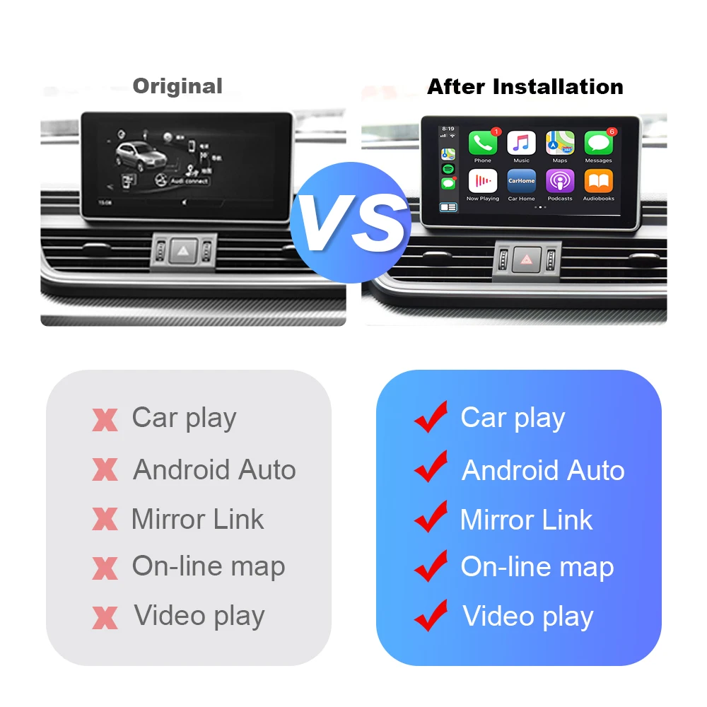 Модуль ISUDAR для Apple беспроводной Carplay Android автомобильный AUDI B9 A5/S5/A4/A3/A1 A6 A7 A8 Q2 Q3 Q5 Q7 S5