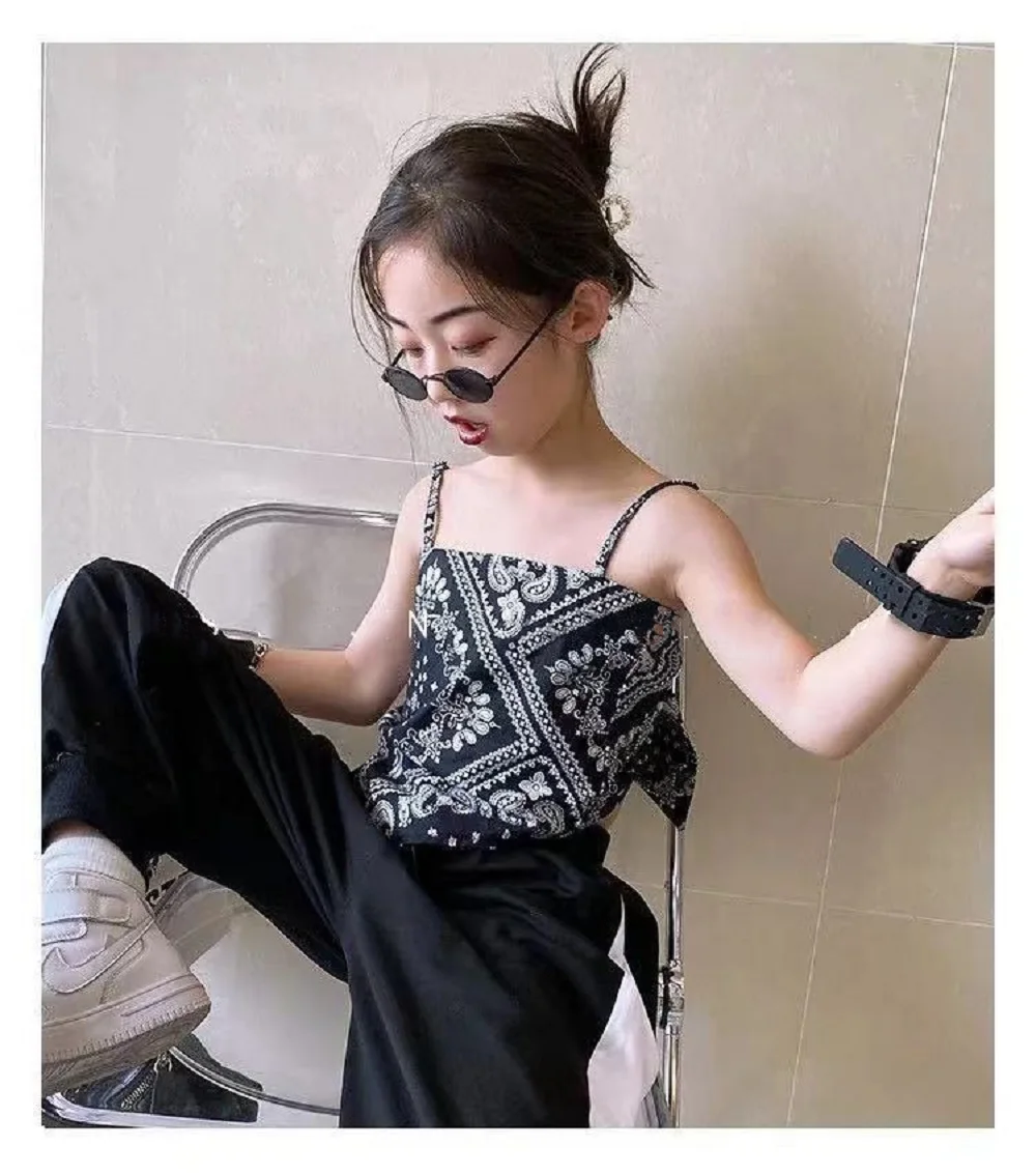 

Жилет для маленьких девочек, футболка для детей, летний топ на бретельках без рукавов, крутая футболка для девочек, вечерние повседневные то...