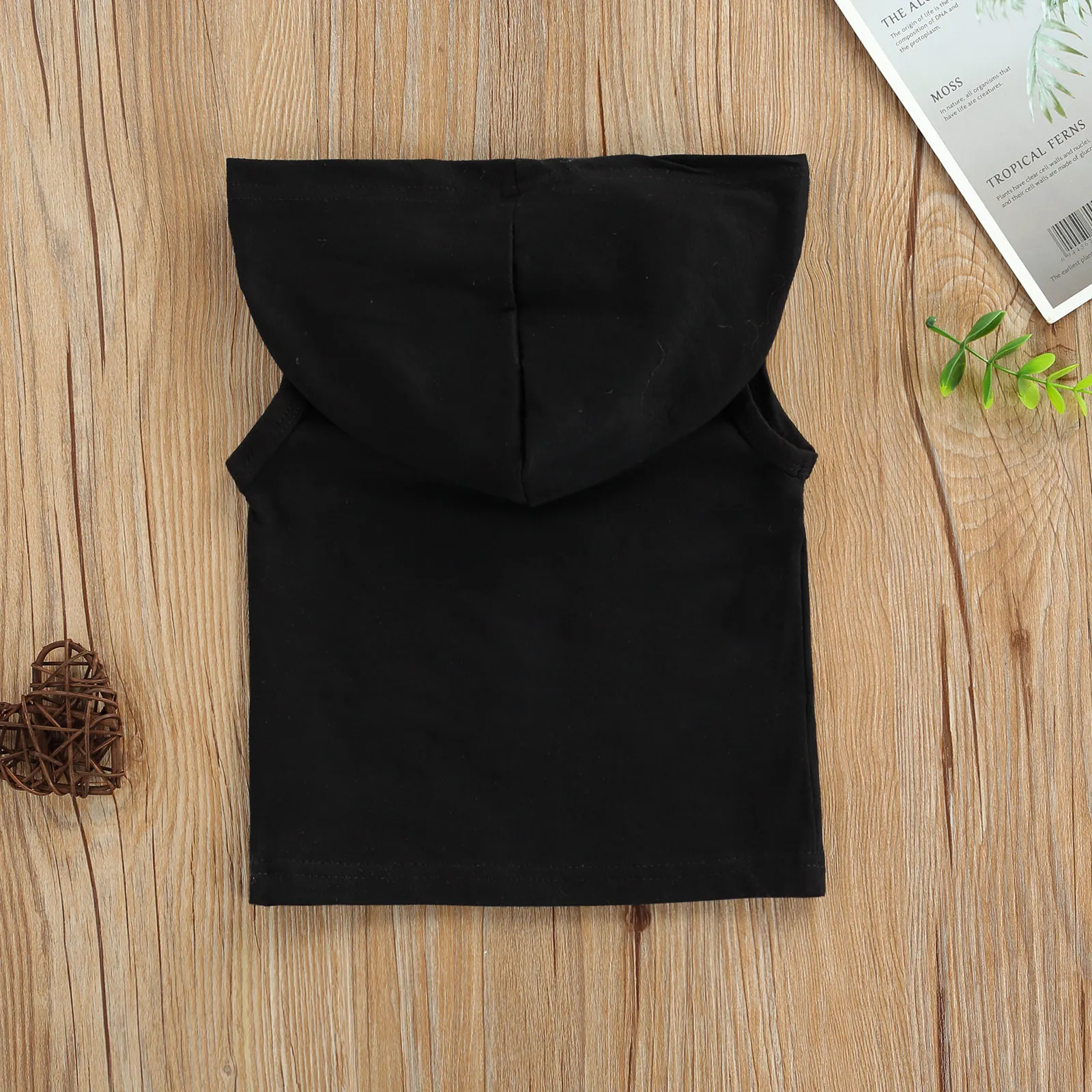 Newborn Baby Boys Fashion Sleeveless Letter Print Hoodie Stylish Tops For Kids Boys Baby Clothes Children's Clothes Short Sleeve