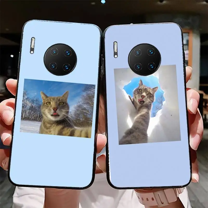 

Yinuoda Cute Cat Manny The Selfie Cat Phone Case for Huawei Mate 20 10 9 40 30 lite pro X Nova 2 3i 7se