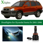 Xlights для Hyundai Santa Fe 2001 2002 2003 2004 2005 2006 Led Headlight Bulb Low High Beam Canbus No Error Super Bright Headlamp Lamp Auto Car LED Light Accessories 12V 24V 6000K