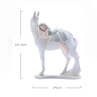 

Home figurines for interior home decoration accessories room decor Sculpture horse riding little girl Decorative ornaments