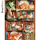 Evershine Алмазная вышивка кошки вышивка крестом наборы Алмазная мозаика мультфильм 5D алмазная картина животное картина стразы Декор детской комнаты