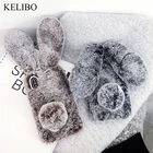 Плюшевый теплый чехол для телефона iPhone XS Max XR X 11 Pro Max, пушистый меховой чехол с кроличьими ушками для iPhone 5 S SE 6 6S 7 8 Plus, чехлы