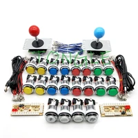zero delay arcade cabinet diy kit for 5v led chrome push button sanwa joystick 1 2 player coin button usb to pc raspberry pi