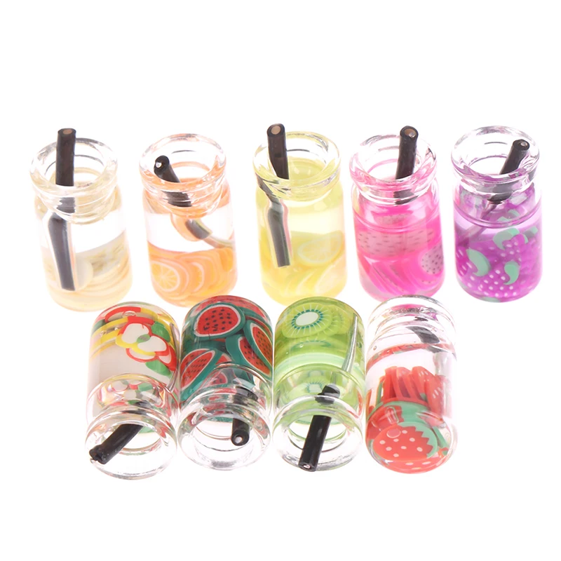 Миниатюрный Кукольный домик 1:12 мини фрукты из смолы имитация бутылки модель