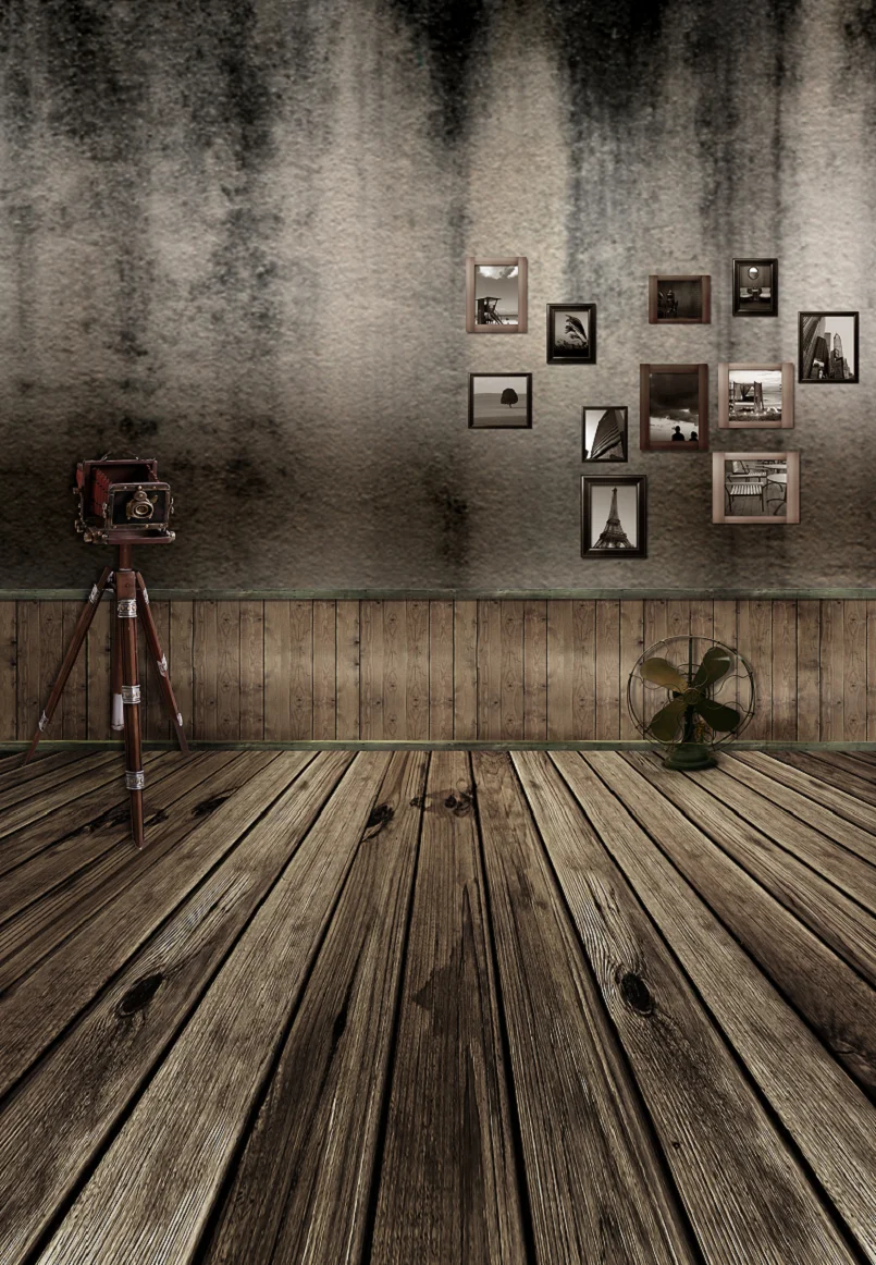 Реквизит для фотосъемки фон ретро интерьер наружная стена кирпичный деревянный