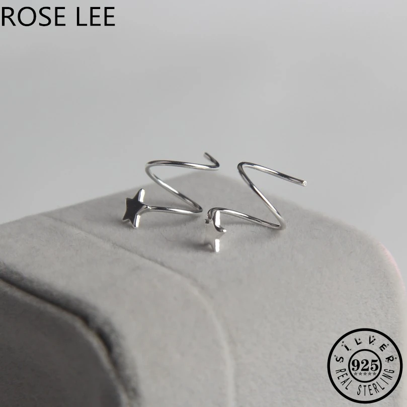 Маленькие серьги-клипсы со звездой из серебра 925 пробы маленькие двойные серьги