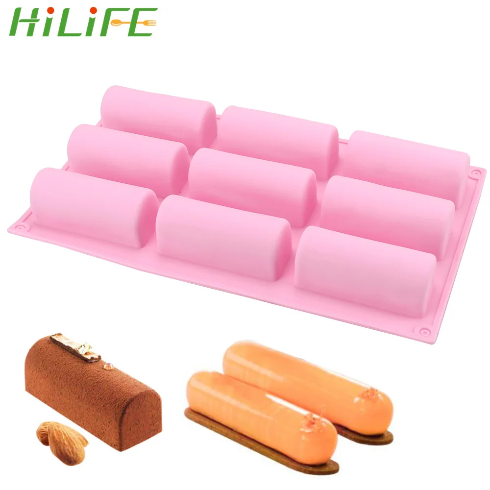 

HILIFE 9 отверстий, силиконовая форма «сделай сам» для помадки, мусса, торта, полуцилиндрическая полоска, форма для торта, поднос для конфет, шок...