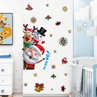 santa claus elk snowman wall stickers door refrigerat sticker window sticker wall ornaments merry christmas decor for home