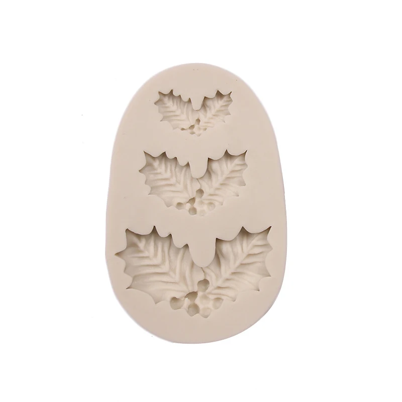 Рождественская силиконовая форма с листьями Падуба для торта шоколада Листьев 3D