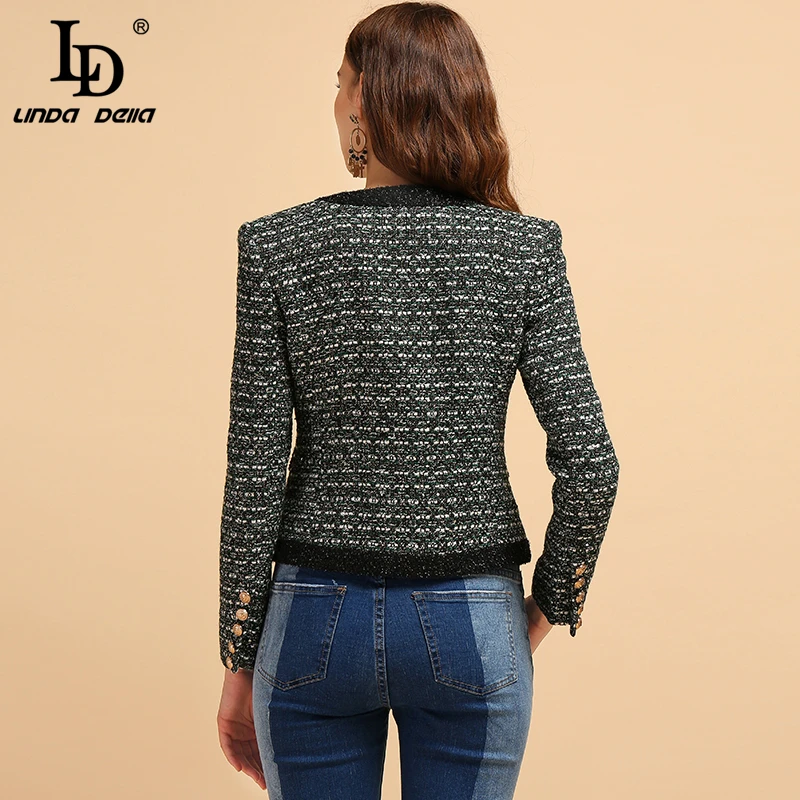 LD LINDA DELLA модная летняя зимняя элегантная винтажная куртка женские стильные
