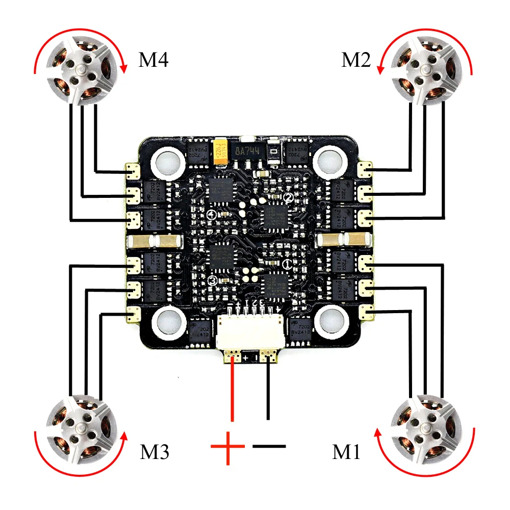 Skystars 20A 4 в 1 2 4S BLHeli_S/Dshot 600 ESC электронный контроллер скорости для радиоуправляемых