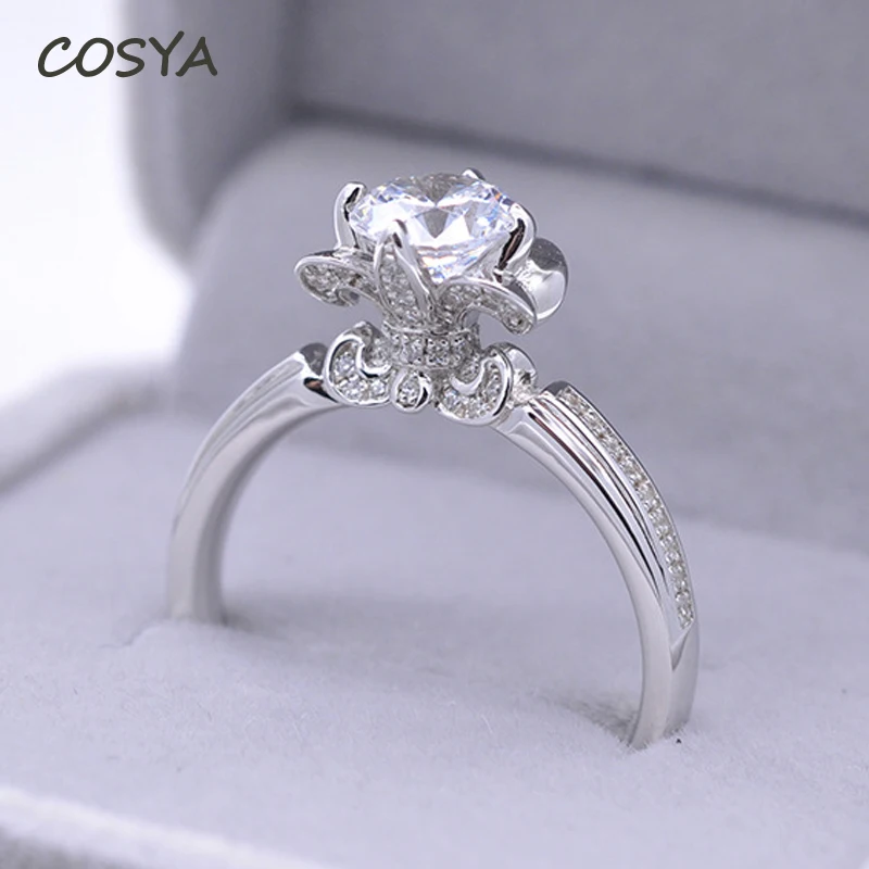 

Кольцо женское COSYA из серебра 100% пробы, 0, 5 карат муассанит, 925 пробы
