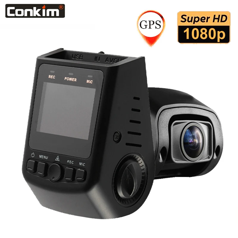 Conkim чип novatek Автомобильный видеорегистратор Камера gps 1080P Full HD 135 градусов супер