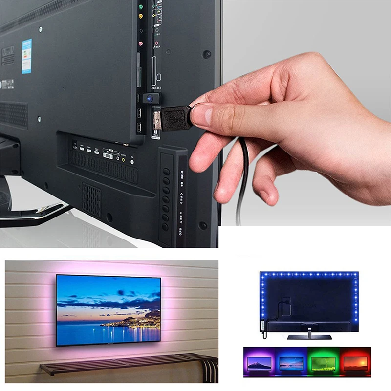 

5050 LED Strips Lights USB IP20 IP65 1M-5M Waterproof RGB DC5V Colorful Flexible Lamp For Decoration Bedroom TV Back Light Lamp