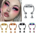 Искусственное кольцо для носа из нержавеющей стали, клипса, поддельная перегородка, магнит для пирсинга, кольцо для носа, поддельная перегородка для пирсинга, готические украшения