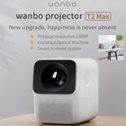 Новинка, светодиодный ЖК-проектор глобальная версия Wanbo T2 MAX с вертикальной коррекцией трапецеидальных искажений, портативный мини-проектор для домашнего кинотеатра Youpin