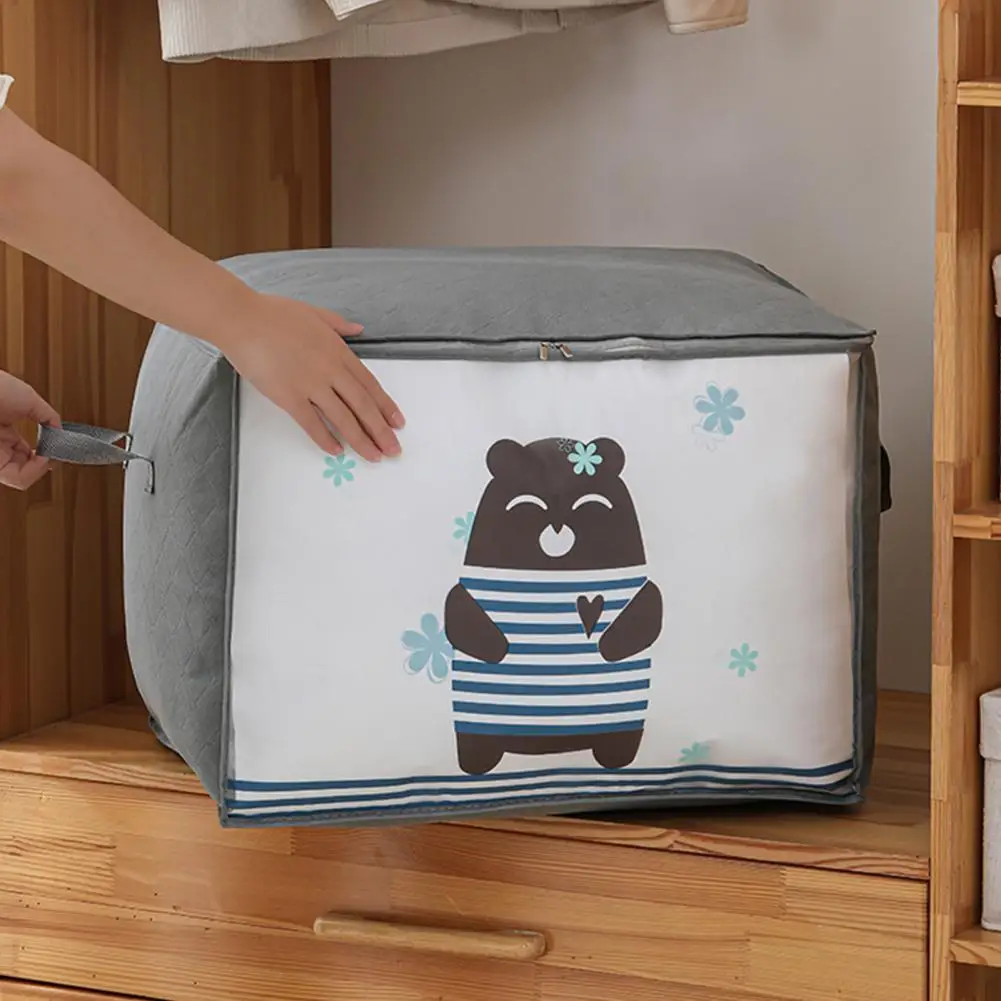 Clothes Organizer Storage Bag Closet Cartoon Portable Box Folding Pillow Quilt Blanket Wardrobe Move Home Accessories | Дом и сад