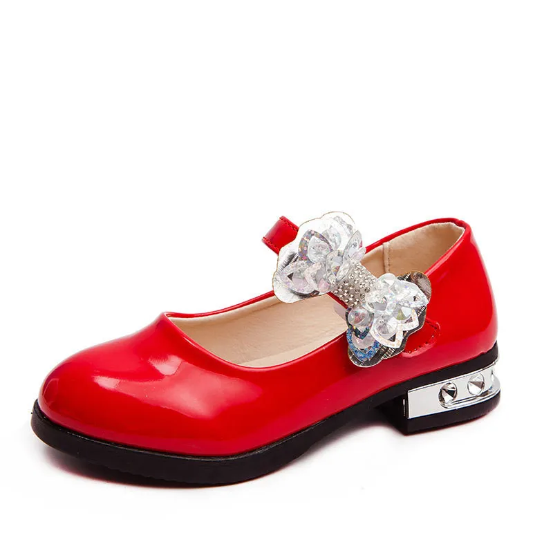 

2019 New Children Elegant Princess PU Leather Sandals Kids Girls Wedding Dress Party Beaded Shoes For Girls