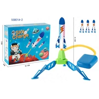1 set air power stomp rocket launcher toys famous game outdoor games sport toy fly shining led light rocket adjustable stable