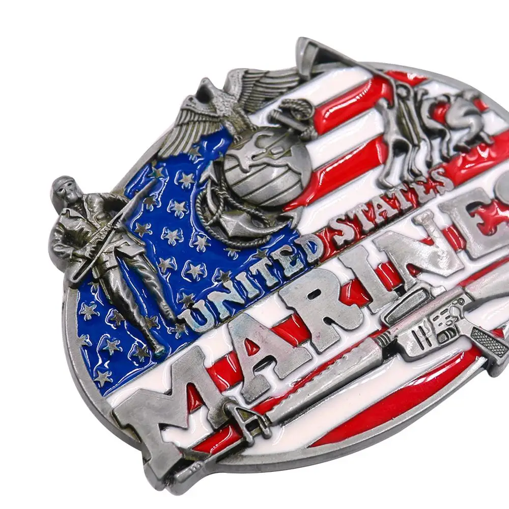 Пряжка для ремня из тяжелого металла с разноцветной эмалью американский флаг