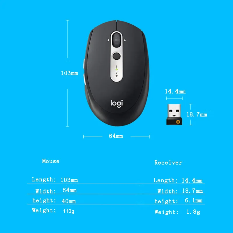 Восстановленный Производитель: Беспроводная мышь Logitech M585 Bluetooth Отличный Двойной