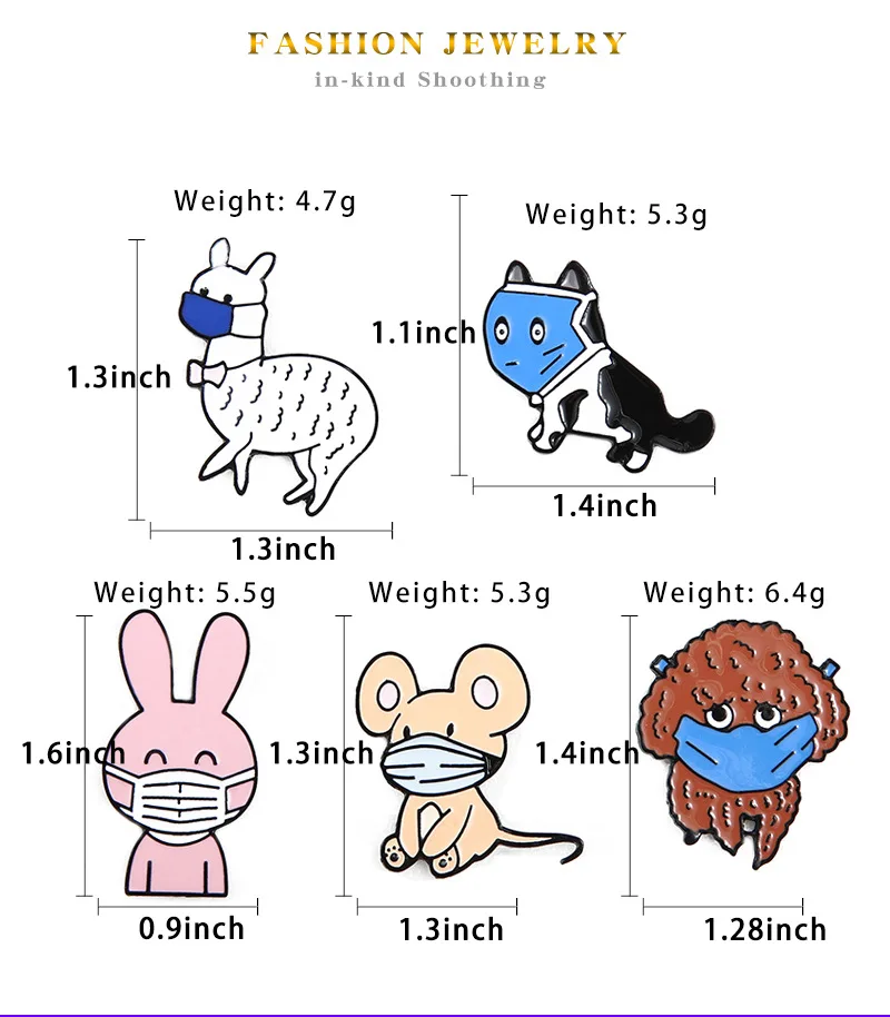 Эмалированный значок в виде мультяшных животных для кошек собак кроликов крыса