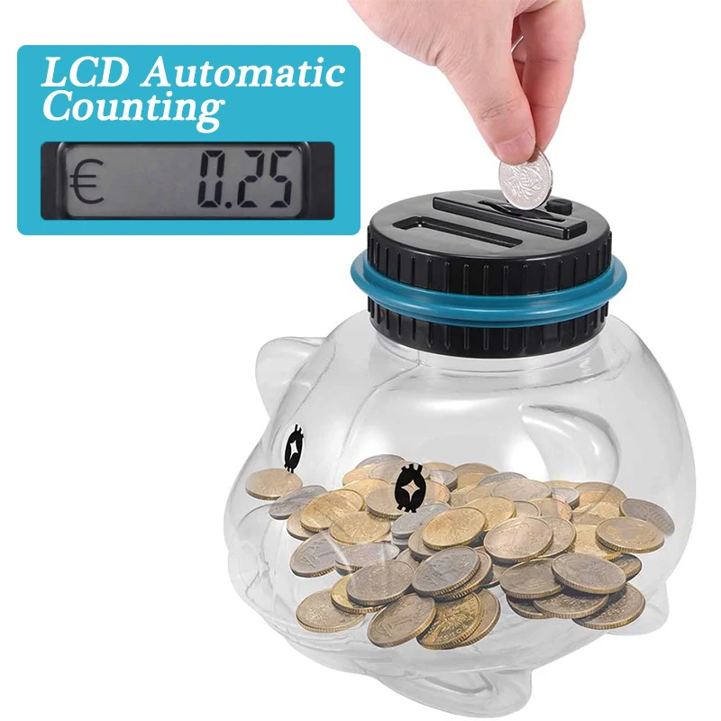 Электронный цифровой ЖКД счетная монета копилка для USD евро экономии денег банка
