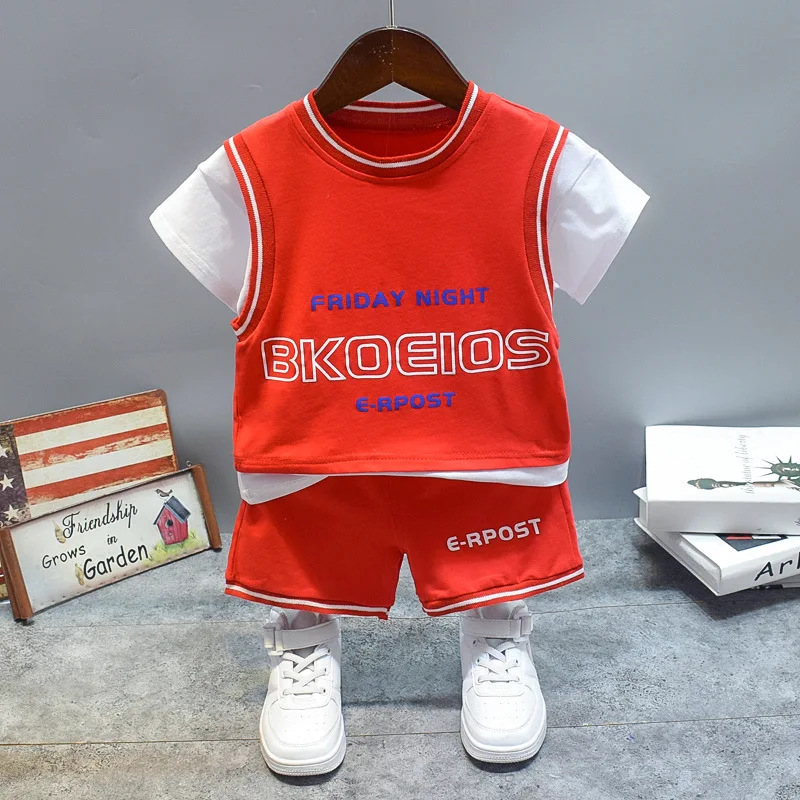 

Boys Summer Clothes Sets Children Casual Cotton T-Shirts Shorts 2pcs Tracksuits Kids Sports Suits Toddler Outfits 1 2 3 4 Years