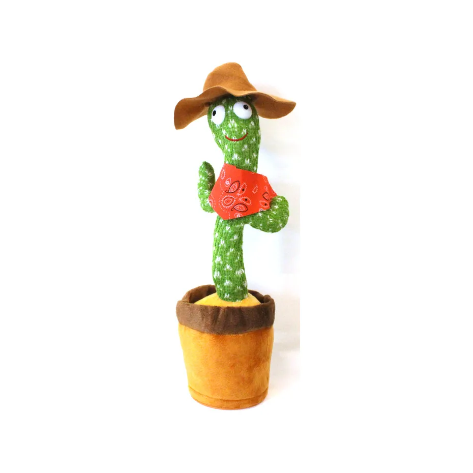 

New Electronic Dancing Cactus Singing Dancing Decoration Gift for Kids Funny Early Education Toys Knitted Fabric Plush Toys