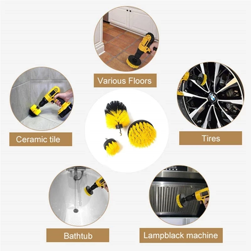 3/4Pcs Drill Brush Cleaner Kit Power Scrubber for Cleaning Bathroom Bathtub Cleaning Brushes Scrub Drill Car Cleaning Tools enlarge