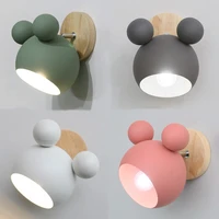 Nordic Wall Lamp Cute Mickey Wall Light For Bedroom Children's Room Modern Home Decor Bedside Wall Sconce E27 Lighting Fixtures