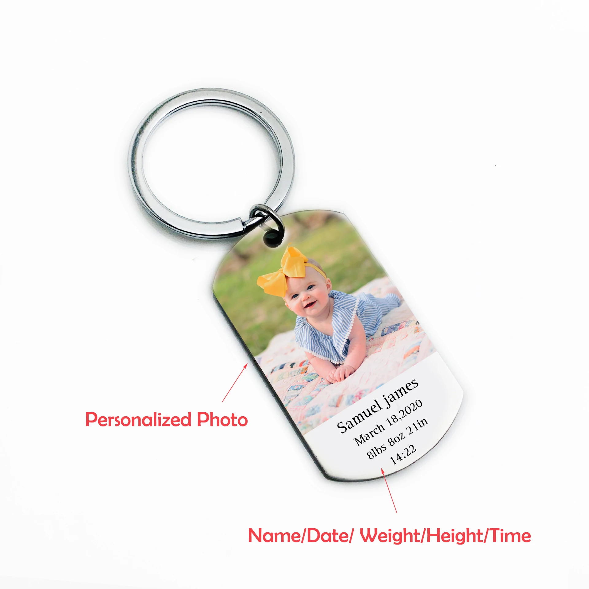 Брелок для ключей с гравировкой имени даты рождения | Украшения и аксессуары