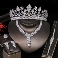 womens engagement jewelry set high quality cz wedding bridal tiara crown necklace set used for bridal wedding party jewelry