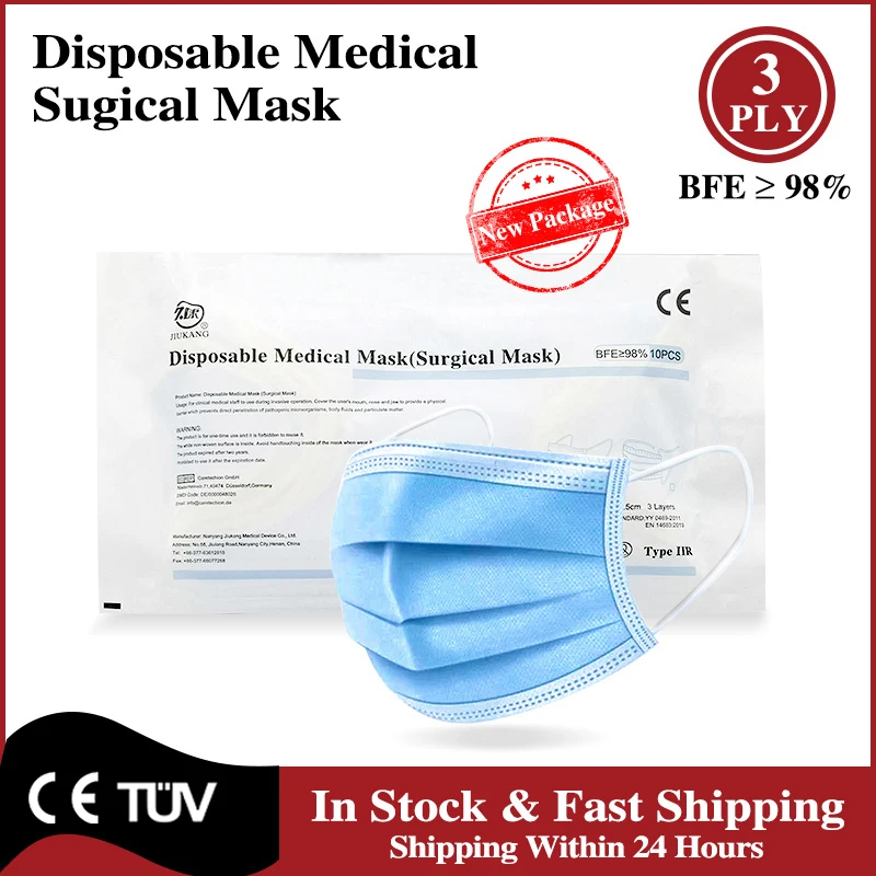 

Type IIR Disposable Medical Surgical Face Mask 3 Ply EN14683 Earloop Hospital Mouth Mask Anti-Virus Anti-Bacteria Respirator CE